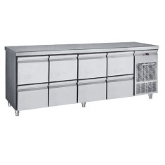 Masa frigorifica, rece, refrigerare cu 8 sertare, inox