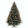 Brad Artificial de Craciun Molid HollyCone cu Fructe Rosii si Conuri Naturale, Verde cu Varfuri Albe 150cm, Regal