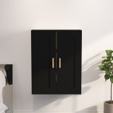 Gossi dulap de perete, negru, 69,5x32,5x90 cm, lemn prelucrat
