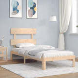 VidaXL Cadru de pat cu tăblie single, lemn masiv
