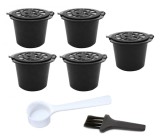 Capsule cafea reutilizabile, 5buc, filtru otel, 8g, 2,5 x 3,6cm, negru