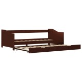 Cumpara ieftin Cadru pat canapea, extensibil, maro, 90 x 200 cm, lemn de pin
