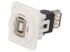 Conector Adaptor CLIFF CP30207NXW USB A Soclu la USB B Soclu, USB 2.0, Carcasa XLR, Montare Panou, Plastic Alb