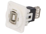Adaptor USB A la USB B, 2.0, Plastic, 19x24mm