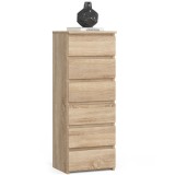 Comoda cu 6 sertare, PAL laminat 16 mm, 40x35x109 cm, stejar sonoma Household NewTrend