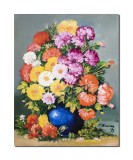 Cumpara ieftin Tablou pictat manual hol, living, dormitor, Bucurie florala, 50x40cm ulei pe panza, gata de expus pe perete