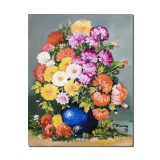 Tablou pictat manual hol, living, dormitor, Bucurie florala, 50x40cm ulei pe panza, gata de expus pe perete