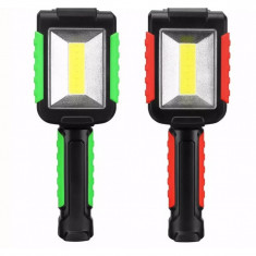 Lanterna atelier auto KR-1508 Super Bright LED COB / lamp magnetica (10SMD) 1w cu trei baterii +cadou foto