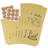 Set de 12 pungi de hartie kraft pentru Paste cu autocolante, pentru bomboane, prajituri, nuci, ciocolata Paste Natur Hartie 145 mm Familie