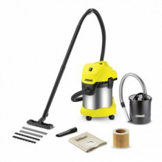 Aspirator Karcher WD 3 Premium Fireplace Kit, umed/uscat, 17 l, Furtun 2 m, 1000 W, filtru din hartie, Functie de suflare foto