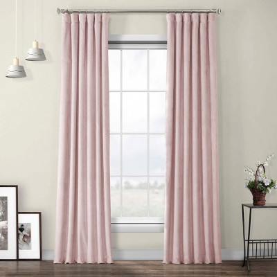 Draperie din catifea cu rejansa din bumbac tip fagure, Madison, 150x270 cm, densitate 700 g/ml, Cantaloupe, 1 buc foto