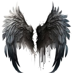 Sticker decorativ, Aripi, Negru, 60 cm, 1303STK-2