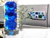 Colier deosebit , zirconii tricolore, brosa noua masiva cristale, 55