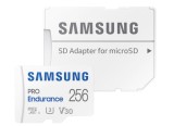 SAMSUNG PRO Endurance microSD Class10 256GB incl adapter R100/W30 up to 140160 hours, &quot;MB-MJ256KA/EU&quot; (timbru verde 0.03 lei)
