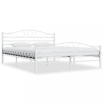 Cadru de pat, alb, 160 x 200 cm, metal foto