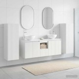 Cumpara ieftin Set dulap baie 5 buc. Alb 129 x 35 x 80 cm Lemn prelucrat