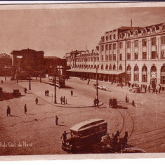 16- Bucuresti - Piata Garii de Nord, carte postala / Gara de Nord animata masini