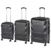 TraveLux Max XI gurul&oacute;s bőr&ouml;nd szett fekete