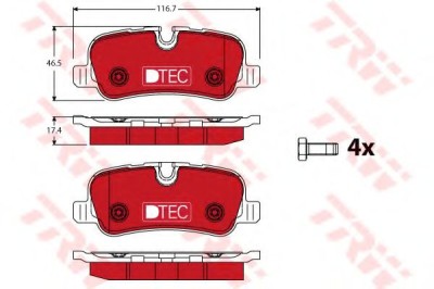 Set placute frana,frana disc LAND ROVER RANGE ROVER SPORT (LS) (2005 - 2013) TRW GDB1632DTE foto