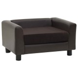 Cumpara ieftin Canapea pentru caini, maro, 60x43x30 cm, plus &amp; piele ecologica