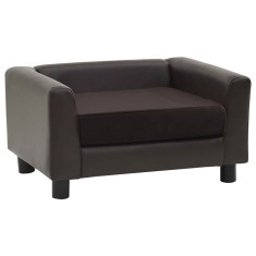 Canapea pentru caini, maro, 60x43x30 cm, plus &amp; piele ecologica