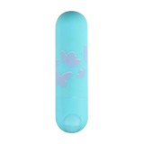 Vibrator bullet MAIA Novelties Julia, pentru stimularea clitorisului, 10 funcții de vibrație, rezistent la apă, albastru cu fluturi