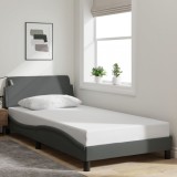 VidaXL Cadru de pat fără saltea, gri &icirc;nchis, 100x200 cm, textil