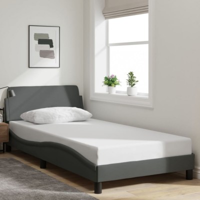 vidaXL Cadru de pat fără saltea, gri &amp;icirc;nchis, 100x200 cm, textil 373126 foto