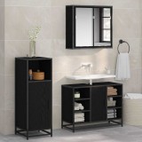 vidaXL Set de mobilier pentru baie 3 pcs Stejar negru 80 x 33 x 60 cm 3402419