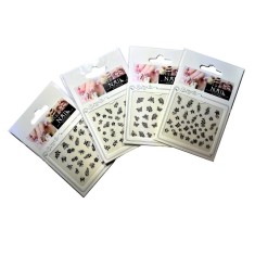 Set 12 folii stickere unghii &ndash; model negru Chique