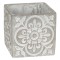 Masca Ghiveci Flori, Model Ceramic, Ciment, Culoare Alb Gri, Dimensiuni 14x14x14cm, Capacitate 2L