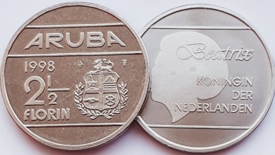 2354 Aruba 2&amp;frac12; Florin 1998 Beatrix tiraj 8.000 km 6 UNC foto