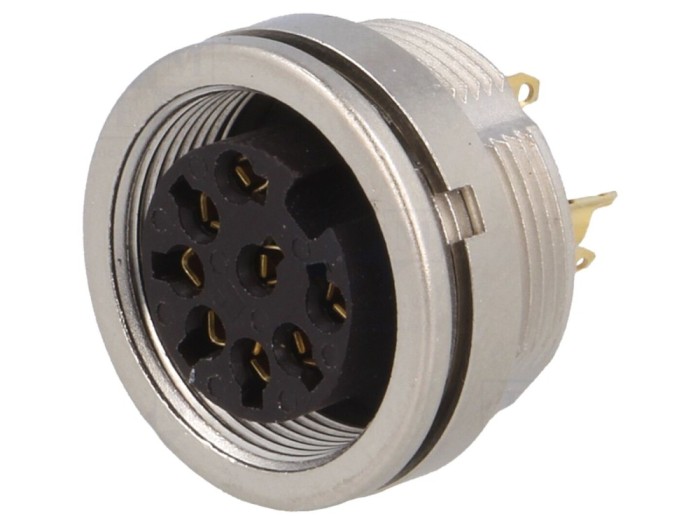 Conector M16 mamă 8 pini IP68