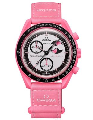 CEAS SWATCH X OMEGA MISSION TO THE PINK MOON MOONPHASE SPORT CASUAL----CALITATEA 1 ! foto