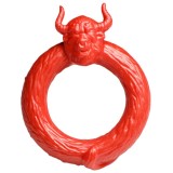 Inel pentru penis CREATURE COCKS Beast Mode, cu cap de taur, pentru jocuri de fantezie, din silicon flexibil, diametru 4 cm, roșu