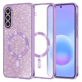 Husa MagSafe pentru Samsung Galaxy A57 5G, Techsuit, Luxury Glitter, Mov Deschis
