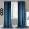 Set draperii din catifea cu inele argintii, Madison, 250x240 cm, densitate 700 g/ml, Sky, 2 buc