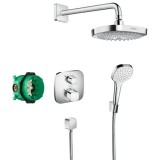 Set de dus incastra termostatat HANSGROHE DESIGN CROMA SELECT E / ECOSTAT E