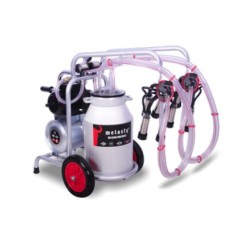 EMT. Aparat de muls bovine Melasty cu cadru galvanizat 2 posturi si 1 bidon aluminiu 20 litri EMTDK2-KA20