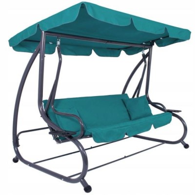 Balansoar gradina, 3 locuri, turcoaz, 190x125x163, functie pat, Venezia GartenVIP DiyLine foto