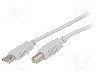 Cablu USB A mufa, USB B mufa, USB 2.0, lungime 3m, gri deschis, BQ CABLE - BQC-USB2AB/3