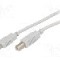 Cablu USB A mufa, USB B mufa, USB 2.0, lungime 3m, gri deschis, BQ CABLE - BQC-USB2AB/3