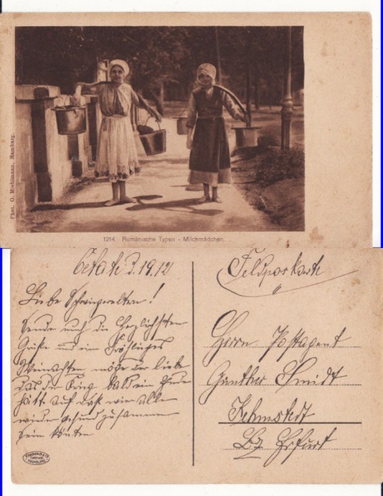 Vanzatoare de lapte- tipuri,tarani-militara WWI, WK1