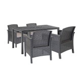 Set de mobilier de grădină Meda 4+1 grafit