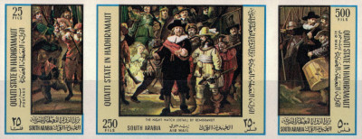 QU&amp;#039;AITI (YEMEN) 1967 - Picturi, Rembrandt /serie completa MNH (cota Michel 10&amp;euro;) foto