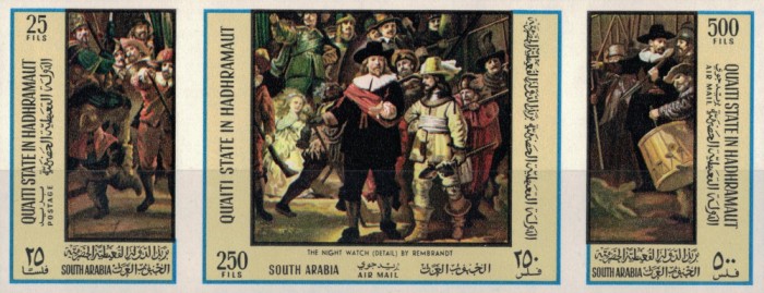 QU&#039;AITI (YEMEN) 1967 - Picturi, Rembrandt /serie completa MNH (cota Michel 10&euro;)