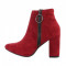 Botine dama din piele intoarsa eco, bordo - 40