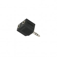 Adaptor audio, mufa stereo Jack 3.5 mm, 2 prize stereo Jack 3.5 mm- ElectroAZ foto