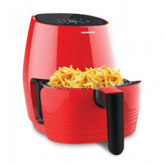 Friteuza cu aer cald Nelle Digital Heinner, 1250 W, 3.2 l, cos 2.5 l, control digital, temporizator, vas detasabil, Rosu foto