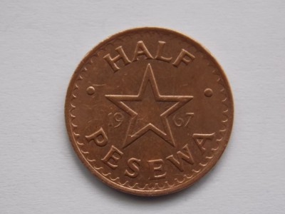 HALF PESEWA 1967 GHANA-XF foto
